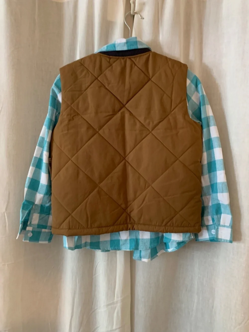 Old Navy Kids Quilted Puffer Vest Brown NWT Size L 10-12 Zip Front